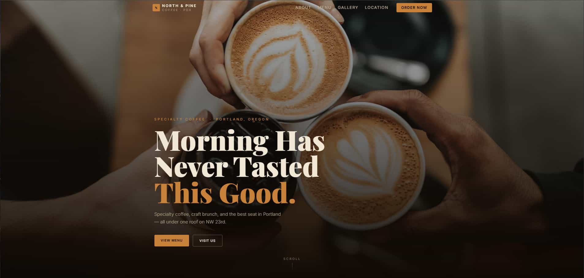 NORTH & PINE Coffeeのサイトスクリーンショット